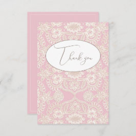 Pink Pastel Imitate Schnürsenkel Danke Karte