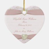 Pink Pastel Lace Pearl Baby Foto Ornament (Hinten)