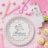 Pink Pastel Little Boo Ghost Baby Shower Dessert Pappteller (Party)