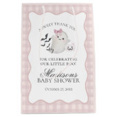 Pink Pastel Little Boo Ghost Baby Shower Favors Mittlere Geschenktüte (Vorderseite)