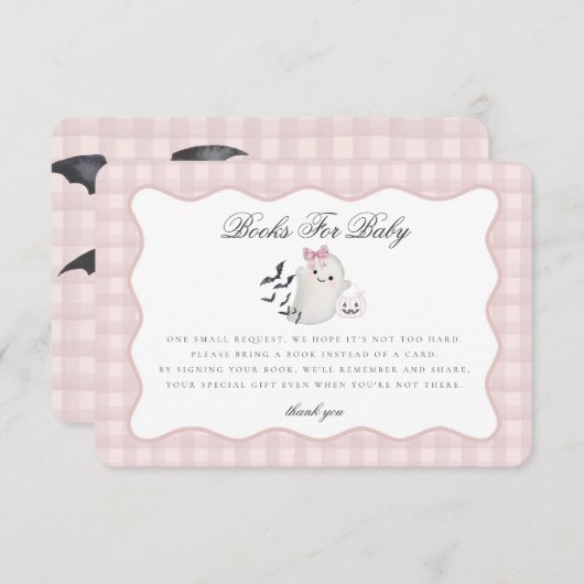 Pink Pastel Little Boo Ghost Books for Baby Insert (Vorne/Hinten)