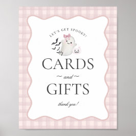 Pink Pastel Little Boo Ghost Cards & Gifts Zeichen Poster