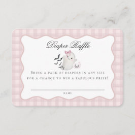Pink Pastel Little Boo Ghost Diaper Beilage Begleitkarte