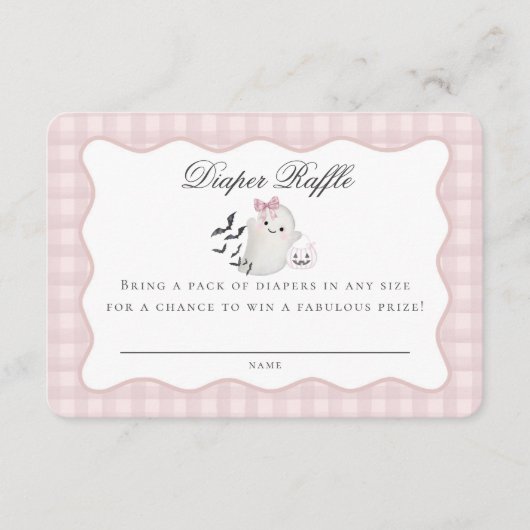 Pink Pastel Little Boo Ghost Diaper Beilage Begleitkarte (Vorderseite)