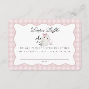 Pink Pastel Little Boo Ghost Diaper Beilage Begleitkarte