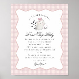 Pink Pastel Little Boo Ghost Dont Say Baby Game Poster