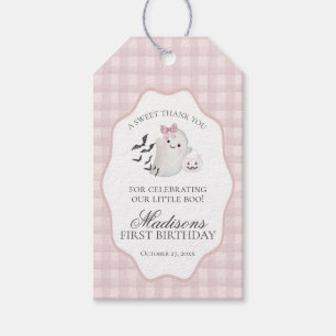Pink Pastel Little Boo Ghost Geburtstagsparty Favo Geschenkanhänger