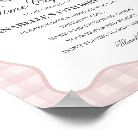 Pink Pastel Little Boo Ghost Time Capsule Game Poster (Ecke)