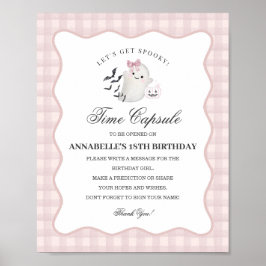 Pink Pastel Little Boo Ghost Time Capsule Game Poster