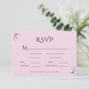 Pink Pastel Moderne Hochzeit RSVP Karte