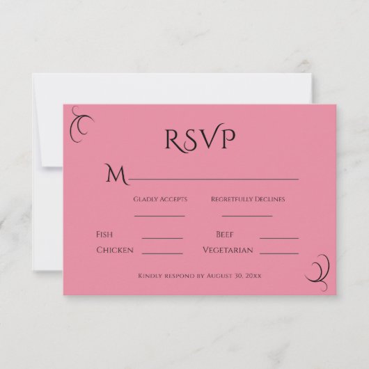 Pink Pastel Moderne Hochzeit RSVP Karte (Vorderseite)