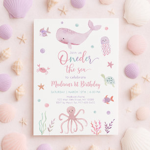 Pink Pastel Oneder Meer Geburtstag Einladung