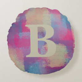 Pink Pastel Patchwork Erstmaliges Rundkissen Rundes Kissen