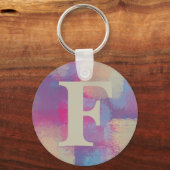 Pink Pastel Patchwork Initial Schlüsselanhänger (Vorderseite)