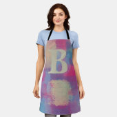 Pink Pastel Patchwork Initial Schürze (Getragen)