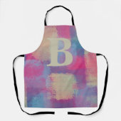 Pink Pastel Patchwork Initial Schürze (Vorderseite)