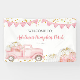 Pink Pastel Pumpkin Truck Geburtstagsbanner Banner