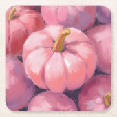 Pink Pastel Pumpkins Halloween Rechteckiger Pappuntersetzer (Vorderseite)