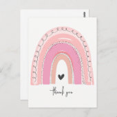 Pink Pastel Rainbow Danke, Postcard Postkarte (Vorne/Hinten)