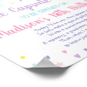 Pink Pastel Rainbow Erster Geburtstag Kapsel Poster (Ecke)