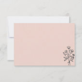 Pink Pastel Reply Boho Minimalistisch Botanicals RSVP Karte (Rückseite)