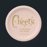 Pink Pastel Retro Brautparty Pappteller<br><div class="desc">Pink Pastel Handwriting Retro Bachelorette</div>