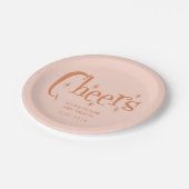 Pink Pastel Retro Brautparty Pappteller (Schrägansicht)