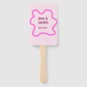 Pink pastel retro wedding border frame name date fächer (Rückseite)