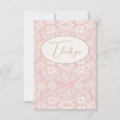 Pink Pastel Rustikale Imitate Schnürsenkel Danke K (Vorderseite)