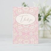 Pink Pastel Rustikale Imitate Schnürsenkel Danke K (Stehend Vorderseite)