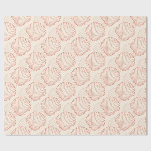 Pink Pastel Seashells Geschenkpapier (Flach)