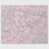 Pink Pastel Silver Grau Glitzer Funkelnd Abstrakt Geschenkpapier (Flach)