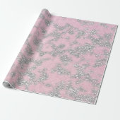 Pink Pastel Silver Grau Glitzer Funkelnd Abstrakt Geschenkpapier (Ungerollt)
