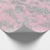 Pink Pastel Silver Grau Glitzer Funkelnd Abstrakt Geschenkpapier (Ecke)
