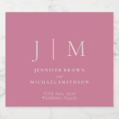 Pink Pastel Simple Minimalistic Drink Wedding Bierflaschenetikett (Einzelnes Label)