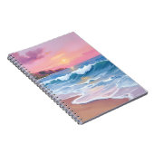 Pink Pastel Skies | Ocean Watercolor Beach Waves Notizblock (Rechte Seite)