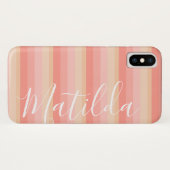 Pink Pastel Skin Ombre Personalisierter Name Case-Mate iPhone Hülle (Rückseite (Horizontal))