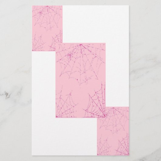 Pink Pastel Spider Web Briefpapier (Vorderseite)