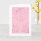 Pink Pastel Spider Web Karte (Gelbe Blume)