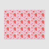 Pink Pastel Strawberry Floral Bow Seidenpapier (Vorderseite)