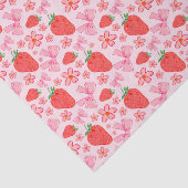 Pink Pastel Strawberry Floral Bow Seidenpapier (Ausschnitt)