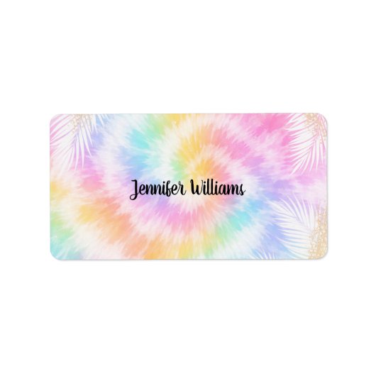 Pink Pastel Tie Dye Girly Chic Adressaufkleber (Vorne)