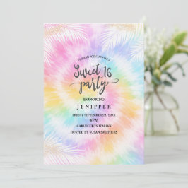 Pink Pastel Tie Dye Girly Chic                     Einladung