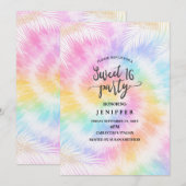 Pink Pastel Tie Dye Girly Chic Einladung (Vorne/Hinten)