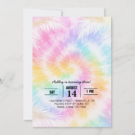Pink Pastel Tie Dye Girly Chic                     Einladung