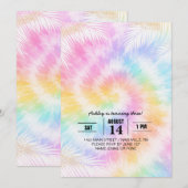 Pink Pastel Tie Dye Girly Chic Einladung (Vorne/Hinten)