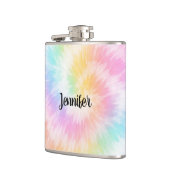 Pink Pastel Tie Dye Girly Chic                     Flachmann (Links)