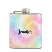 Pink Pastel Tie Dye Girly Chic                     Flachmann (Vorderseite)