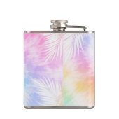 Pink Pastel Tie Dye Girly Chic                     Flachmann (Rückseite)