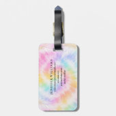 Pink Pastel Tie Dye Girly Chic                     Gepäckanhänger (Rückseite vertikal)